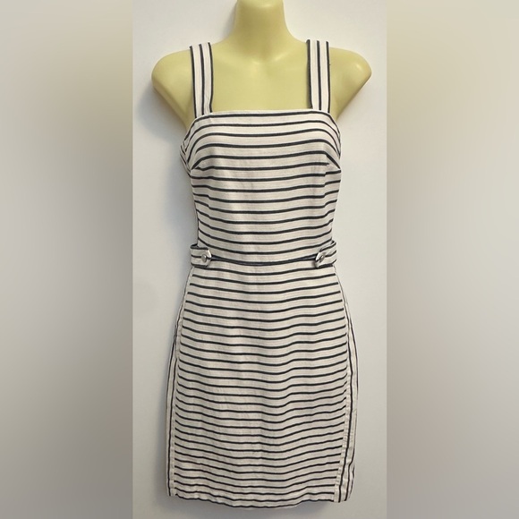 Banana Republic White and Navy Striped Dress - Picture 1 of 10